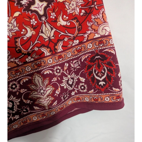 Max Studio Red Baroque Sleeveless Slinky Dress Small L1 Boho Summer Resort - Picture 5 of 7